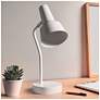 1_Simple Designs 15.2" Metal Cone Shade Desk Lamp, Adjustable Shade, White