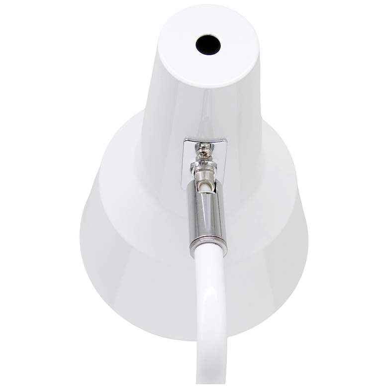 Image 7 Simple Designs 15.2" Metal Cone Shade Desk Lamp, Adjustable Shade, White more views