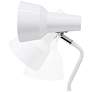 Simple Designs 15.2" Metal Cone Shade Desk Lamp, Adjustable Shade, White
