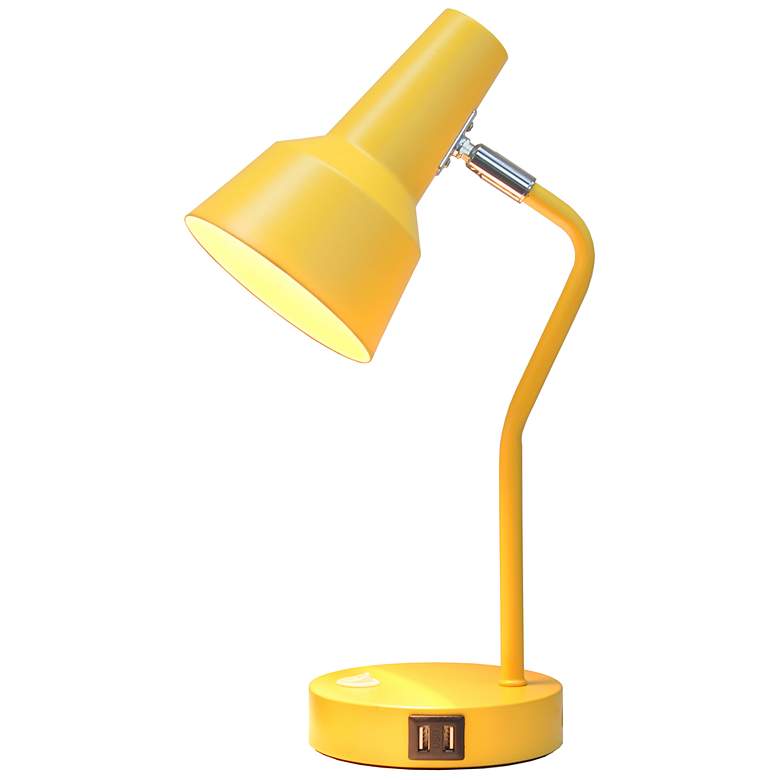 Image 4 Simple Designs 15.2" Sleek Desk Lp, Adj Shade, Dual USB Ports, Yellow more views