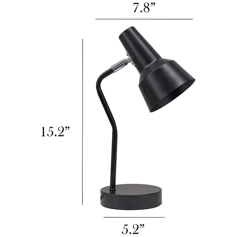 Image 5 Simple Designs 15.2" Sleek Essentials Metal Desk LP, Adj Shade, Black more views