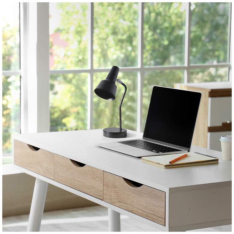 Image 6 Simple Designs 15.2" Sleek Essentials Metal Desk LP, Adj Shade, Black more views