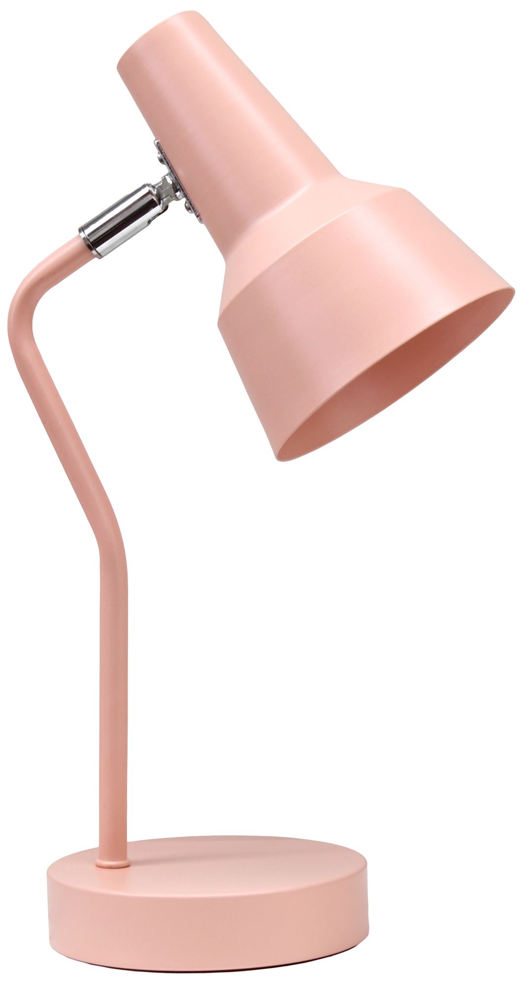 Image 2 Simple Designs 15.2" Sleek Metal Cone Shade Desk LP, Adj Shade, Blush Pink