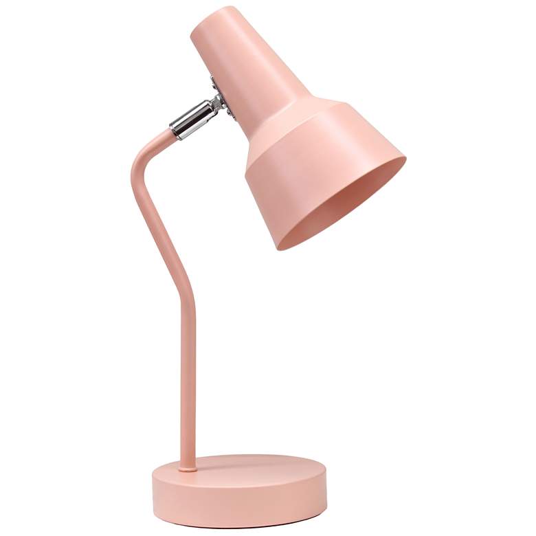 Image 2 Simple Designs 15.2" Sleek Metal Cone Shade Desk LP, Adj Shade, Blush Pink