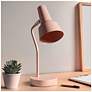 1_Simple Designs 15.2" Sleek Metal Cone Shade Desk LP, Adj Shade, Blush Pink