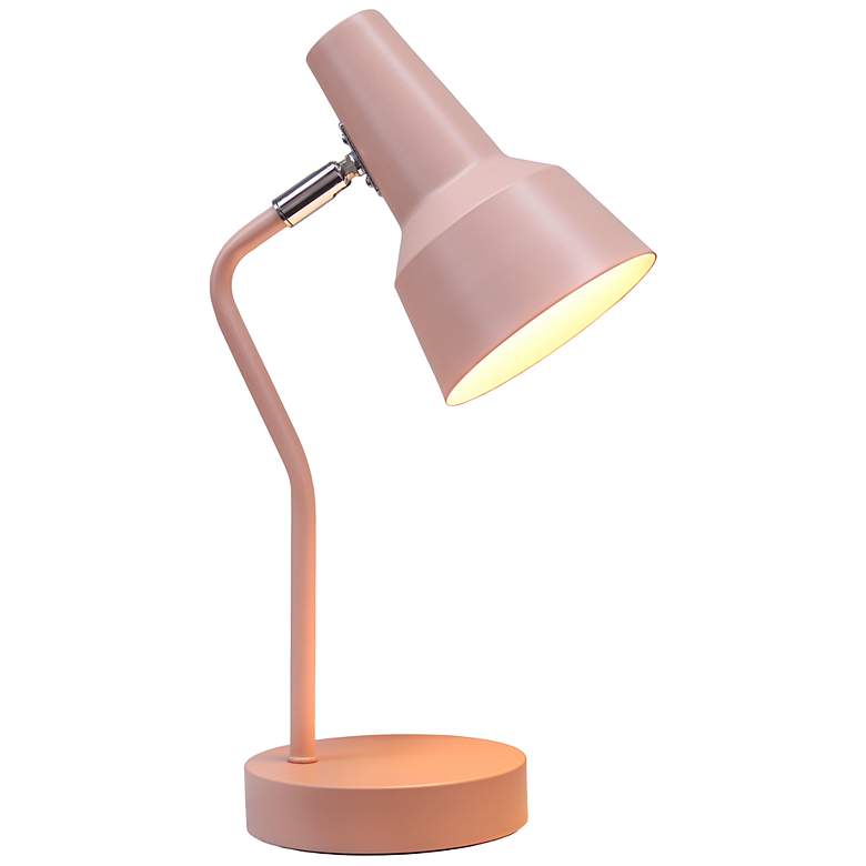 Image 4 Simple Designs 15.2" Sleek Metal Cone Shade Desk LP, Adj Shade, Blush Pink more views