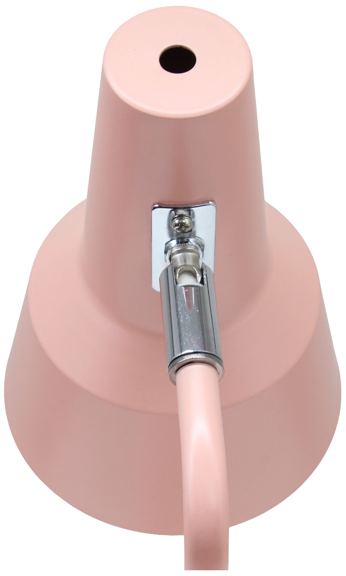 Simple Designs 15.2" Sleek Metal Cone Shade Desk LP, Adj Shade, Blush Pink