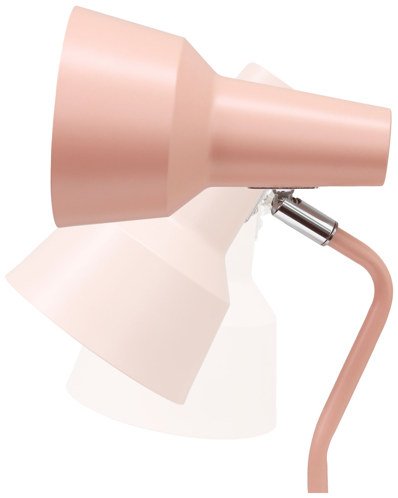 Simple Designs 15.2" Sleek Metal Cone Shade Desk LP, Adj Shade, Blush Pink