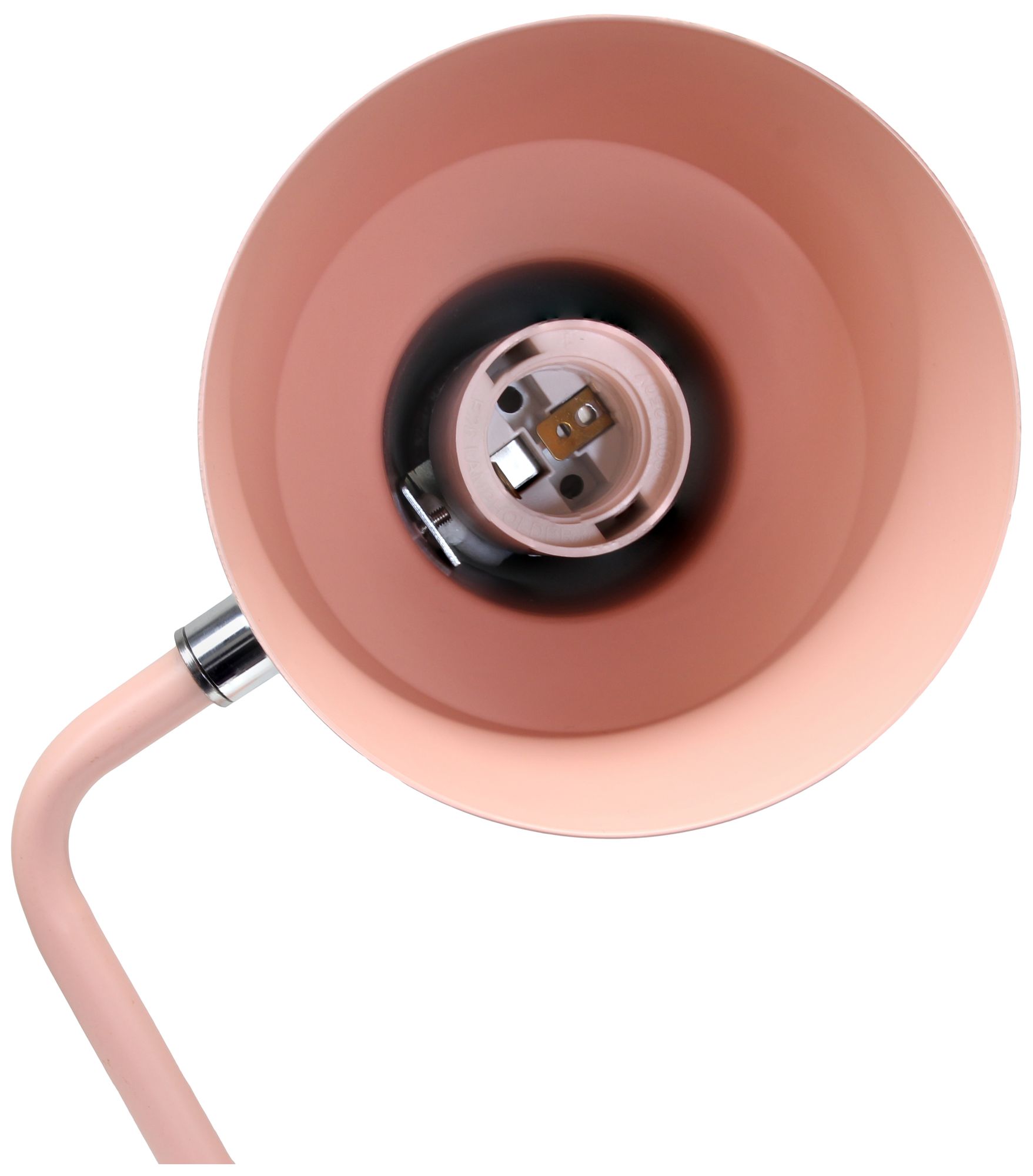 Simple Designs 15.2" Sleek Metal Cone Shade Desk LP, Adj Shade, Blush Pink