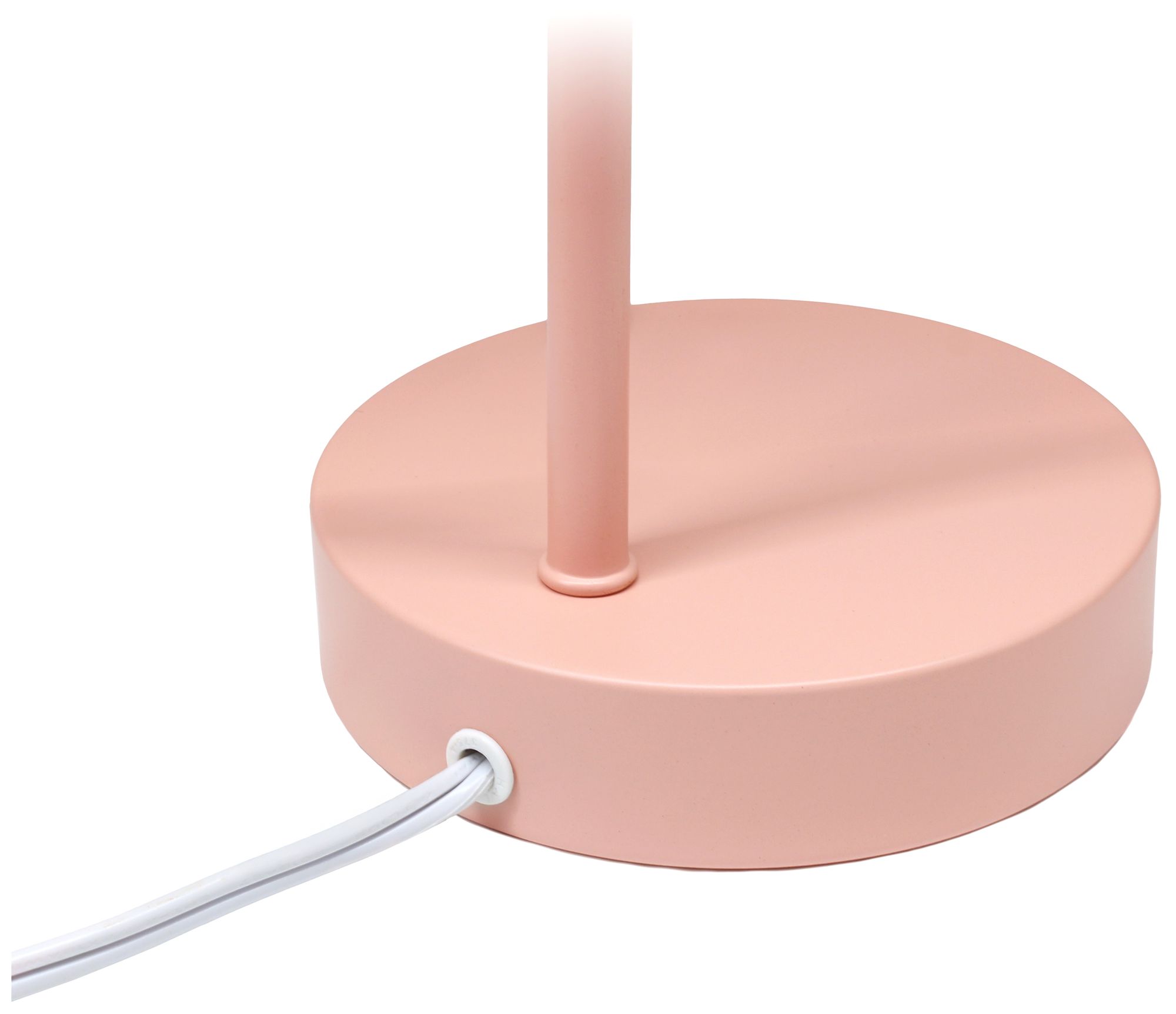 Simple Designs 15.2" Sleek Metal Cone Shade Desk LP, Adj Shade, Blush Pink