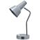 Simple Designs 15.2" Sleek Metal Desk Lamp, Adj Shade, Dual USB Ports, Gray