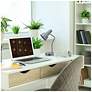 6_Simple Designs 15.2" Sleek Metal Desk Lamp, Adj Shade, Dual USB Ports, Gray more views