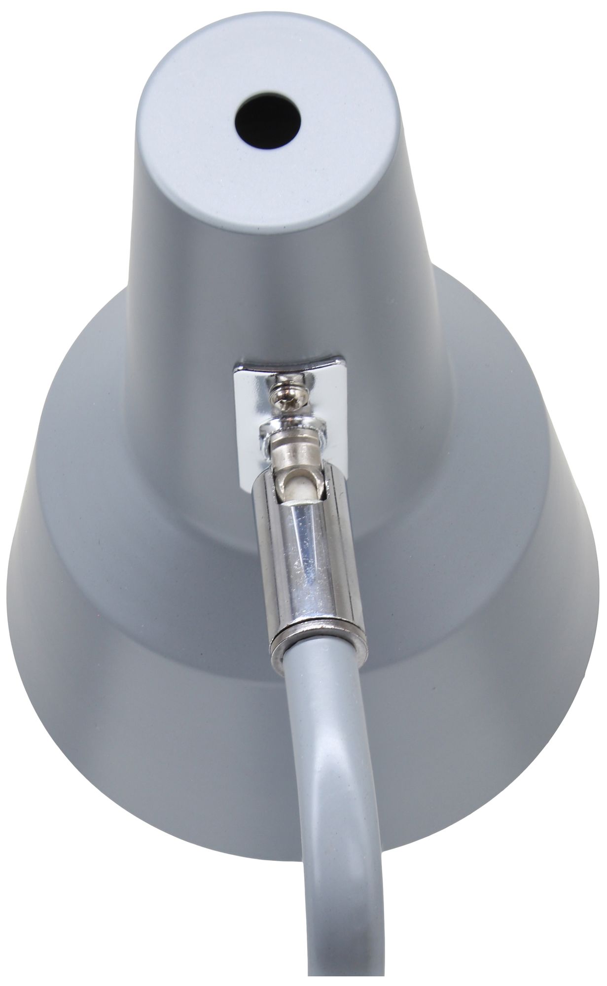 Simple Designs 15.2" Sleek Metal Desk Lamp, Adj Shade, Dual USB Ports, Gray