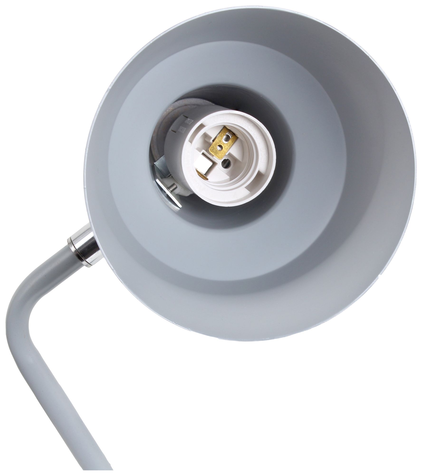 Simple Designs 15.2" Sleek Metal Desk Lamp, Adj Shade, Dual USB Ports, Gray