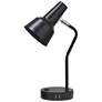2_Simple Designs 15.2" Sleek Metal Desk Lp, Adj Shade, Dual USB Ports, Black