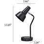 5_Simple Designs 15.2" Sleek Metal Desk Lp, Adj Shade, Dual USB Ports, Black more views