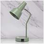 1_Simple Designs 15.2" Sleek Mtl Desk Lp, Adj Shade, Dual USB Ports, Sage GRN