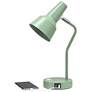 7_Simple Designs 15.2" Sleek Mtl Desk Lp, Adj Shade, Dual USB Ports, Sage GRN more views