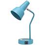 2_Simple Designs 15.2" Sleek Mtl Desk Lp, Adj Shd, Dual USB Ports, Cyan Blue