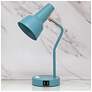 1_Simple Designs 15.2" Sleek Mtl Desk Lp, Adj Shd, Dual USB Ports, Cyan Blue