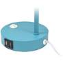 Simple Designs 15.2" Sleek Mtl Desk Lp, Adj Shd, Dual USB Ports, Cyan Blue