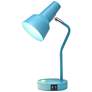 4_Simple Designs 15.2" Sleek Mtl Desk Lp, Adj Shd, Dual USB Ports, Cyan Blue more views