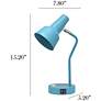 5_Simple Designs 15.2" Sleek Mtl Desk Lp, Adj Shd, Dual USB Ports, Cyan Blue more views