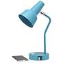 7_Simple Designs 15.2" Sleek Mtl Desk Lp, Adj Shd, Dual USB Ports, Cyan Blue more views