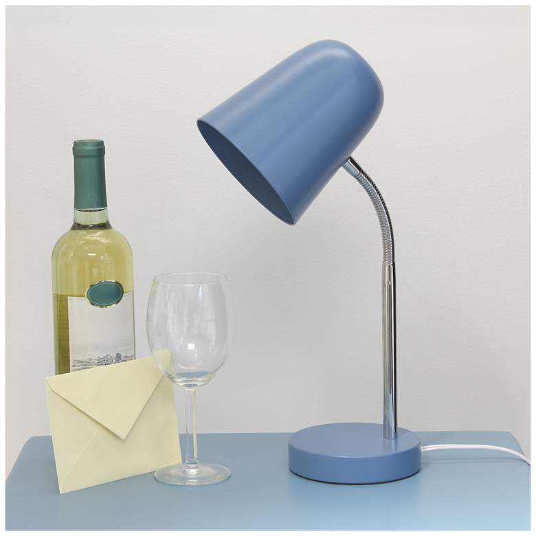 Image 1 Simple Designs 15.28" Minimalist Metal Desk Task Lamp, Blue