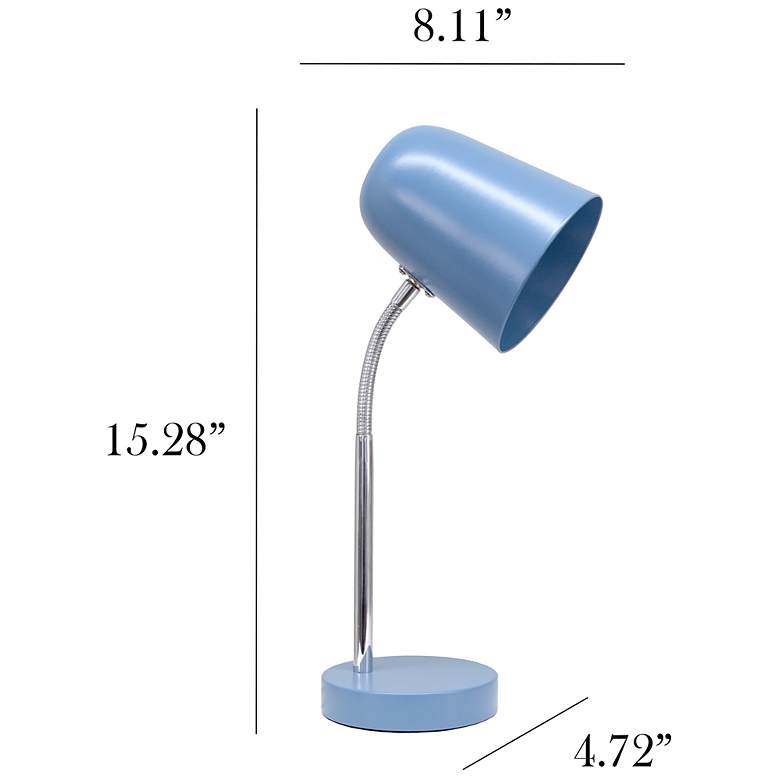 Image 5 Simple Designs 15.28" Minimalist Metal Desk Task Lamp, Blue more views