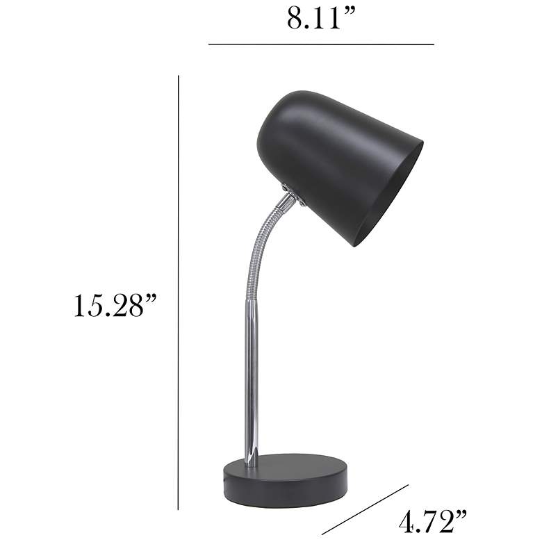 Image 5 Simple Designs 15.28" Sleek Essentials Metal Desk Task Lamp, Black more views