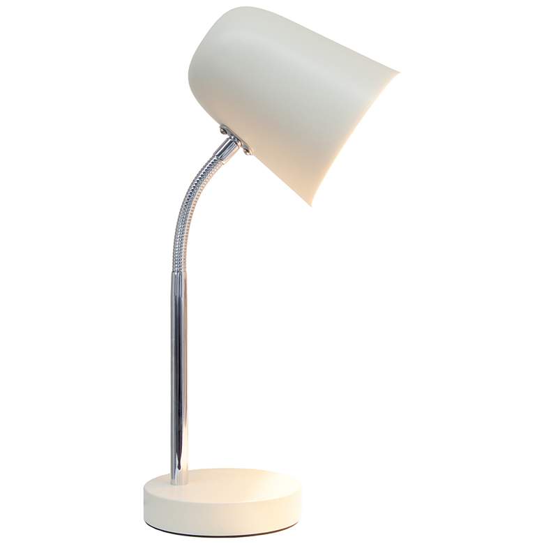 Image 4 Simple Designs 15.28" Sleek Essentials Minimalist Metal Desk Task Lp, Cream more views