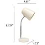 5_Simple Designs 15.28" Sleek Essentials Minimalist Metal Desk Task Lp, Cream more views