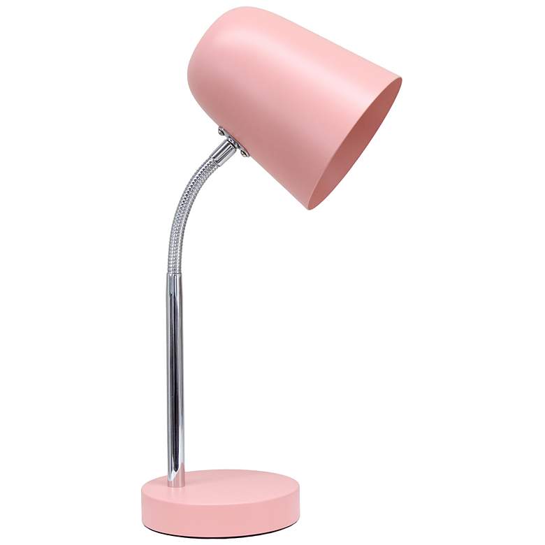 Image 3 Simple Designs 15.28" Sleek Essentials Minimalist Metal Desk Task Lp, Pink more views