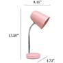 5_Simple Designs 15.28" Sleek Essentials Minimalist Metal Desk Task Lp, Pink more views