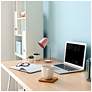 6_Simple Designs 15.28" Sleek Essentials Minimalist Metal Desk Task Lp, Pink more views