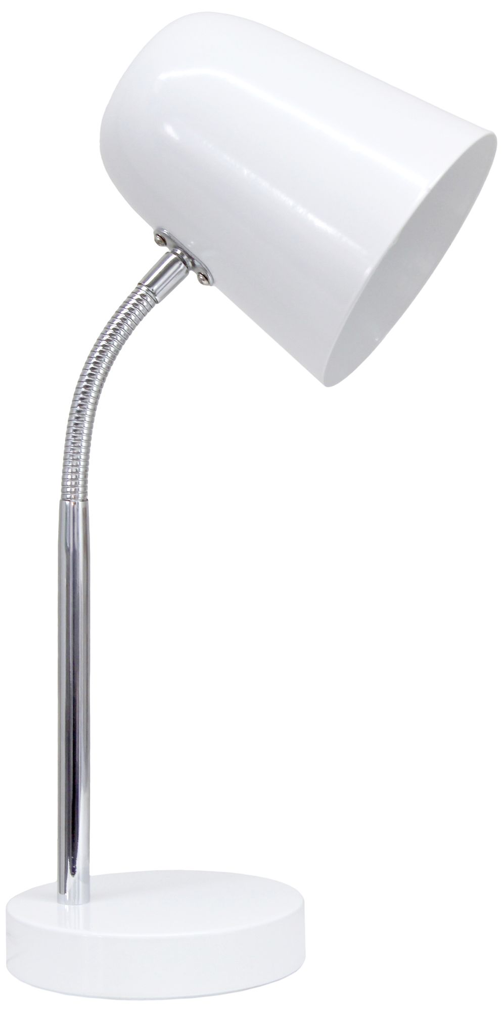 Simple Designs 15.28" Sleek Essentials Minimalist Metal Desk Task Lp, WHT