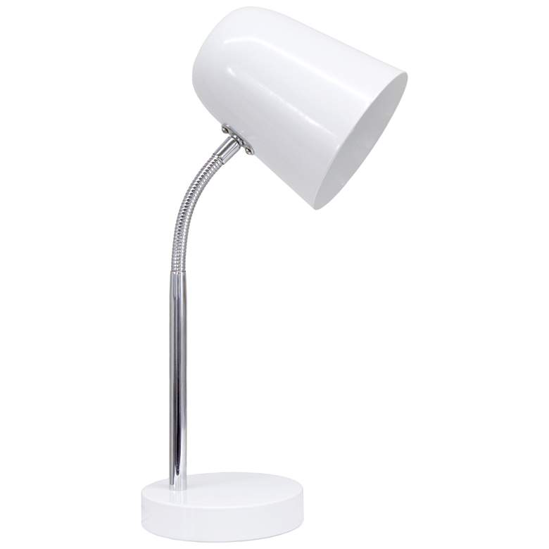 Image 2 Simple Designs 15.28" Sleek Essentials Minimalist Metal Desk Task Lp, WHT