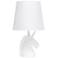 Simple Designs 15.5" Unicorn Lamp, White & Iridescent Glitter, w/