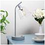 1_Simple Designs 15.75" Industrial Metal Desk Lp, Cl Shade, 2 USB Ports, Gray