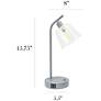 5_Simple Designs 15.75" Industrial Metal Desk Lp, Cl Shade, 2 USB Ports, Gray more views