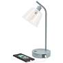 7_Simple Designs 15.75" Industrial Metal Desk Lp, Cl Shade, 2 USB Ports, Gray more views