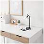6_Simple Designs 15.75" Industrial Mtl Desk Lp, Glass Shd, 2 USB Ports, BLK more views