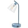 3_Simple Designs 15.75" Industrial Mtl Desk Lp, Glss Shade, 2 USB Ports, Blue more views