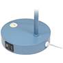 Simple Designs 15.75" Industrial Mtl Desk Lp, Glss Shade, 2 USB Ports, Blue