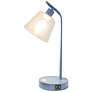 4_Simple Designs 15.75" Industrial Mtl Desk Lp, Glss Shade, 2 USB Ports, Blue more views