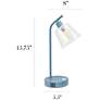 5_Simple Designs 15.75" Industrial Mtl Desk Lp, Glss Shade, 2 USB Ports, Blue more views