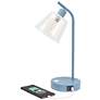 7_Simple Designs 15.75" Industrial Mtl Desk Lp, Glss Shade, 2 USB Ports, Blue more views