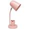 Simple Designs 15.75" Metal Desk LP, Adj Gooseneck, Compartment, Blush Pink