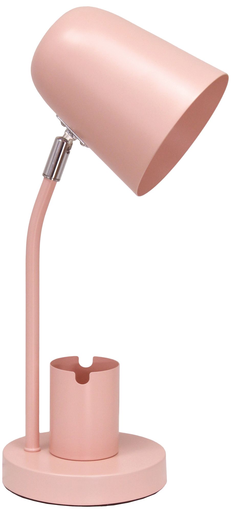 Image 3 Simple Designs 15.75" Metal Desk LP, Adj Gooseneck, Compartment, Blush Pink more views